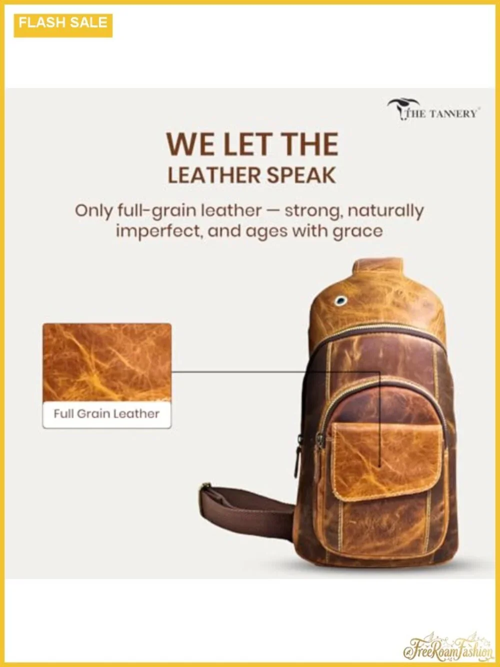 Handmade Leather Crossbody Sling Bag for Men
